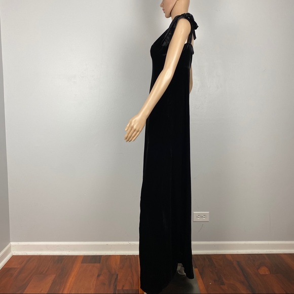 NEW PRIVACY PLEASE BLACK VELVET MAXI DRESS - Picture 5 of 8